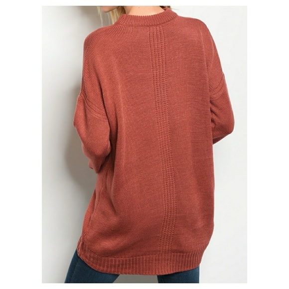 Clearance brick knit choker neck sweater - Picture 3 of 4